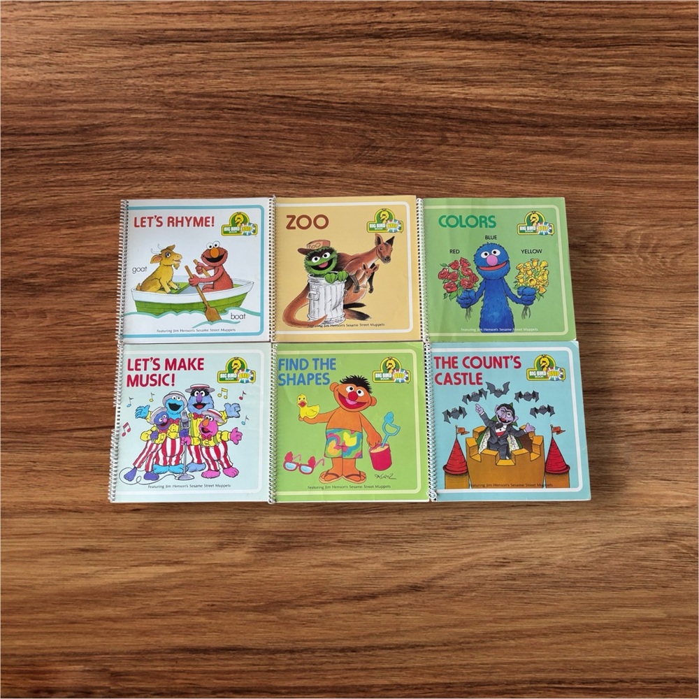 Set of 6 Vintage Big Bird Beep Books feat. Jim Henson’s Sesame Street Muppets